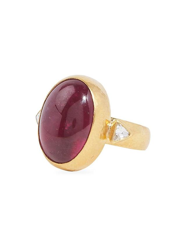 Womens Rune 24K Yellow Gold, Pink Tourmaline & 0.36 TCW Diamond Cocktail Ring Product Image