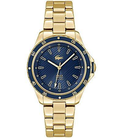 Lacoste Womens Santorini Quartz Gold-Tone Stainless Steel Bracelet Watch 36mm Product Image