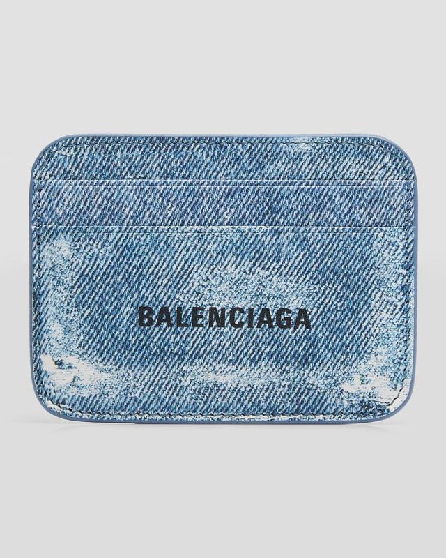 Cash Denim-Print Card Holder Product Image