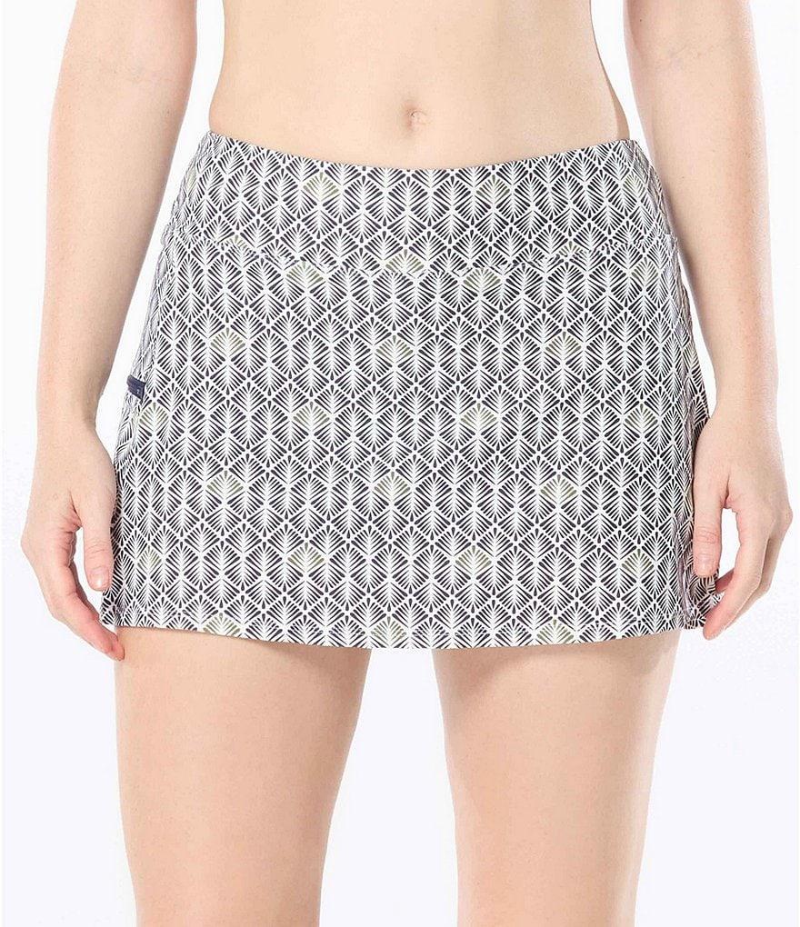 Beach House Pacific Palm Emma High Waisted Zipper Pocket Pull-On Skort Swim Bottom Product Image