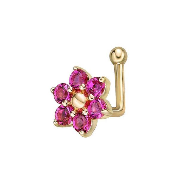 Lila Moon 14k Gold Flower Nose Ring, Womens, Pink Product Image