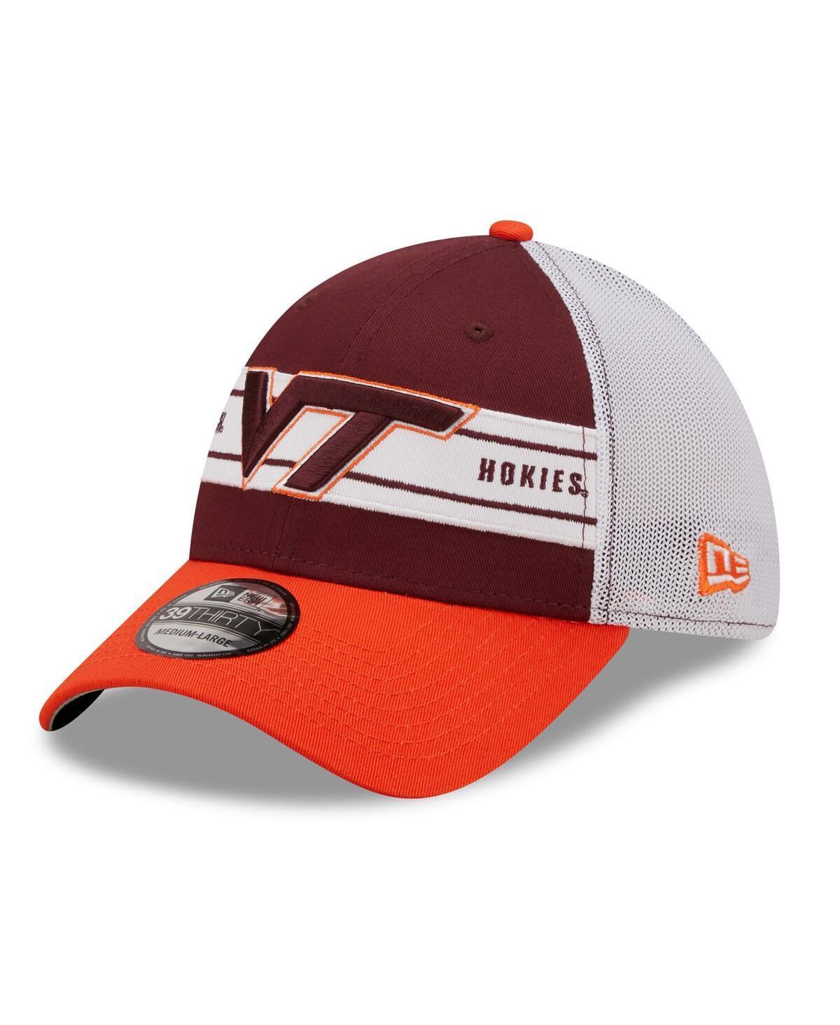 Mens New Era Maroon/Orange Virginia Tech Hokies Banded 39THIRTY Flex Hat Product Image