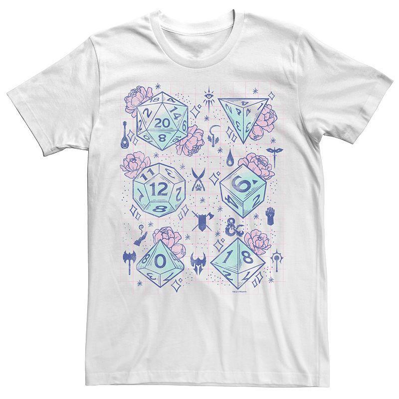 Big & Tall Dungeons And Dragons Floral Dice Grid Tee, Mens Product Image