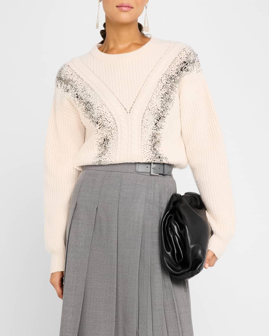 Lessy Ribbed Bead-Embellished Wool Sweater Product Image