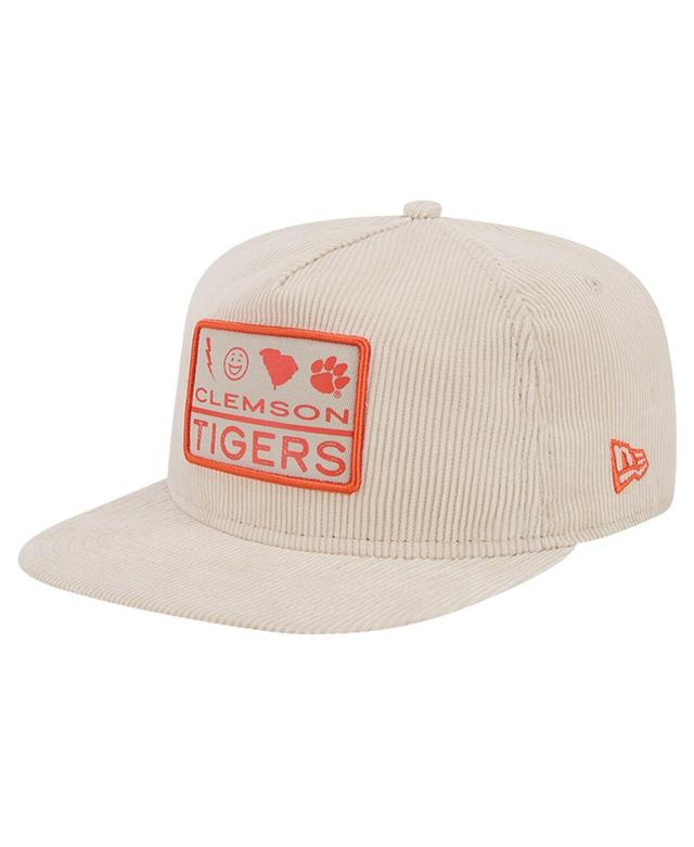 Mens New Era Cream Clemson Tigers Corduroy Golfer Snapback Hat Product Image