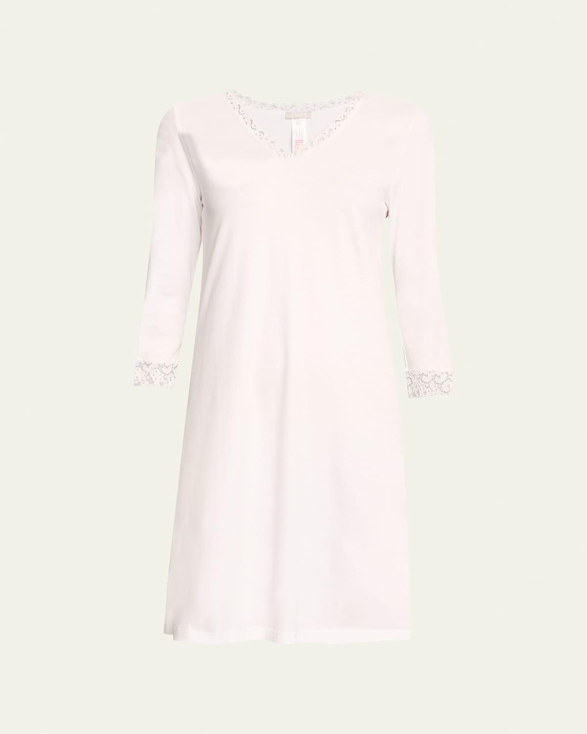 Womens Moments Cotton Lace-Trim Nightgown Product Image