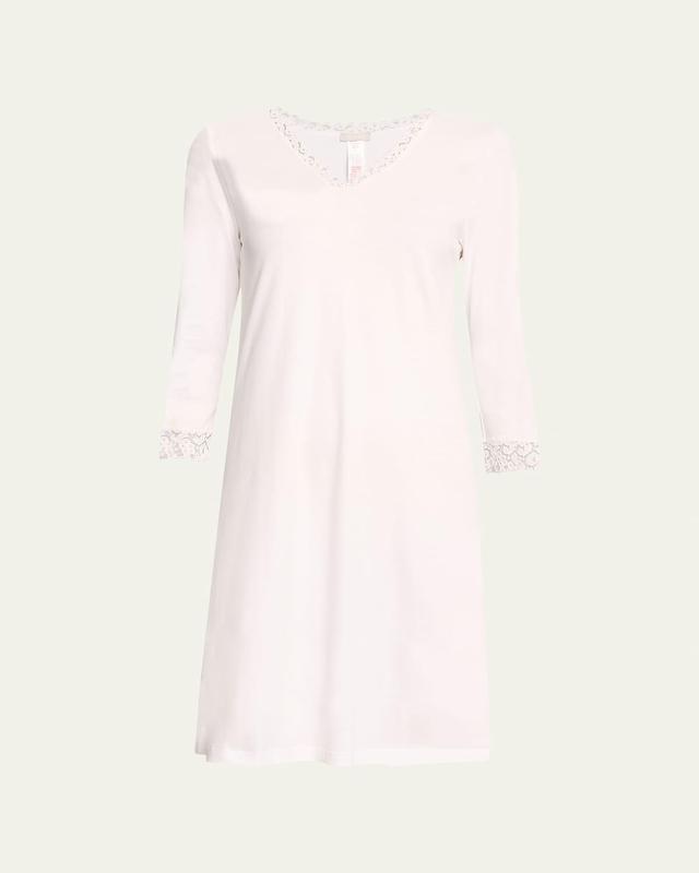 Womens Moments Cotton Lace-Trim Nightgown Product Image