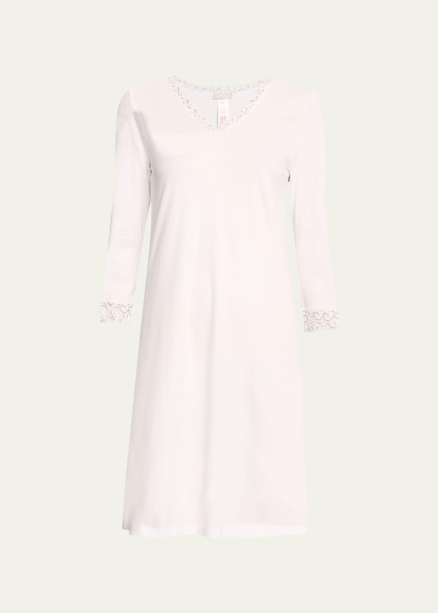 Womens Moments Cotton Lace-Trim Nightgown Product Image