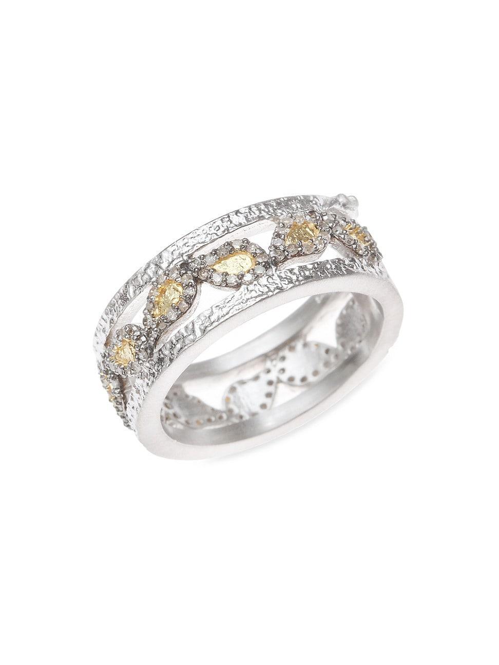 Womens Vitality Sterling Silver, 20K Yellow Gold, & Diamond Ring Product Image