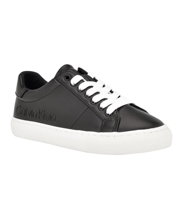 Calvin Klein Womens Camzy Round Toe Lace-Up Casual Sneakers Product Image