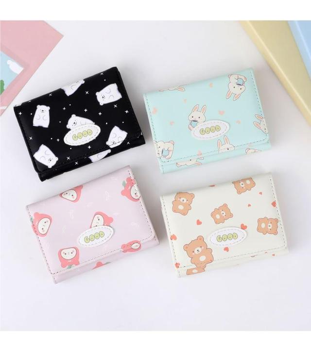 Cartoon Print Faux Leather Short Wallet Product Image