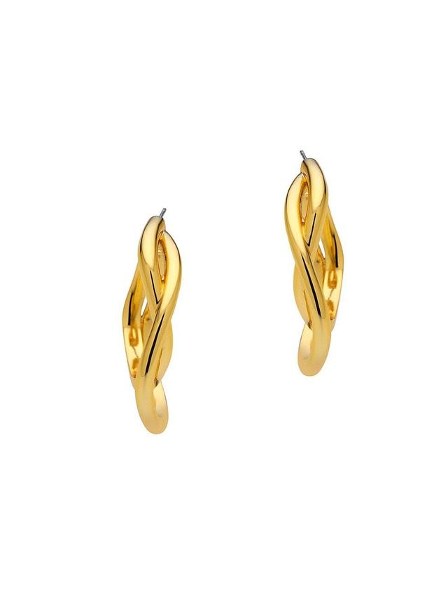 Womens Zagora Davie 24K-Gold-Plated Curved Hoop Earrings Product Image