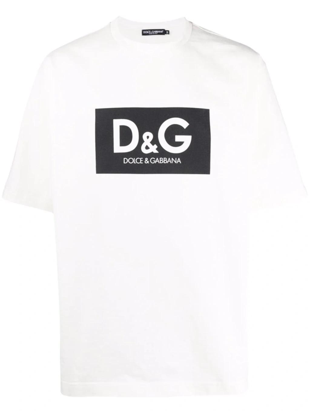 Logo-print Short-sleeved T-shirt In White Black Product Image