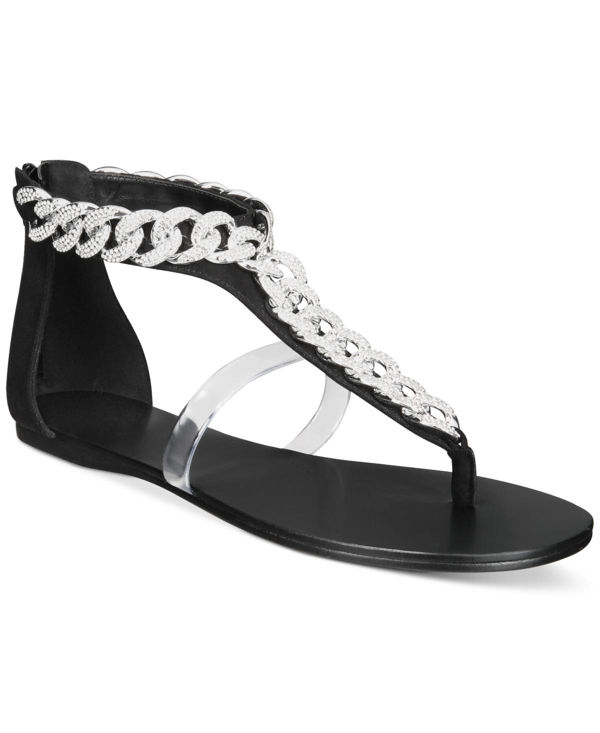 Aaj by Aminah Womens Aurora Crystal Chain Flat Sandals Product Image