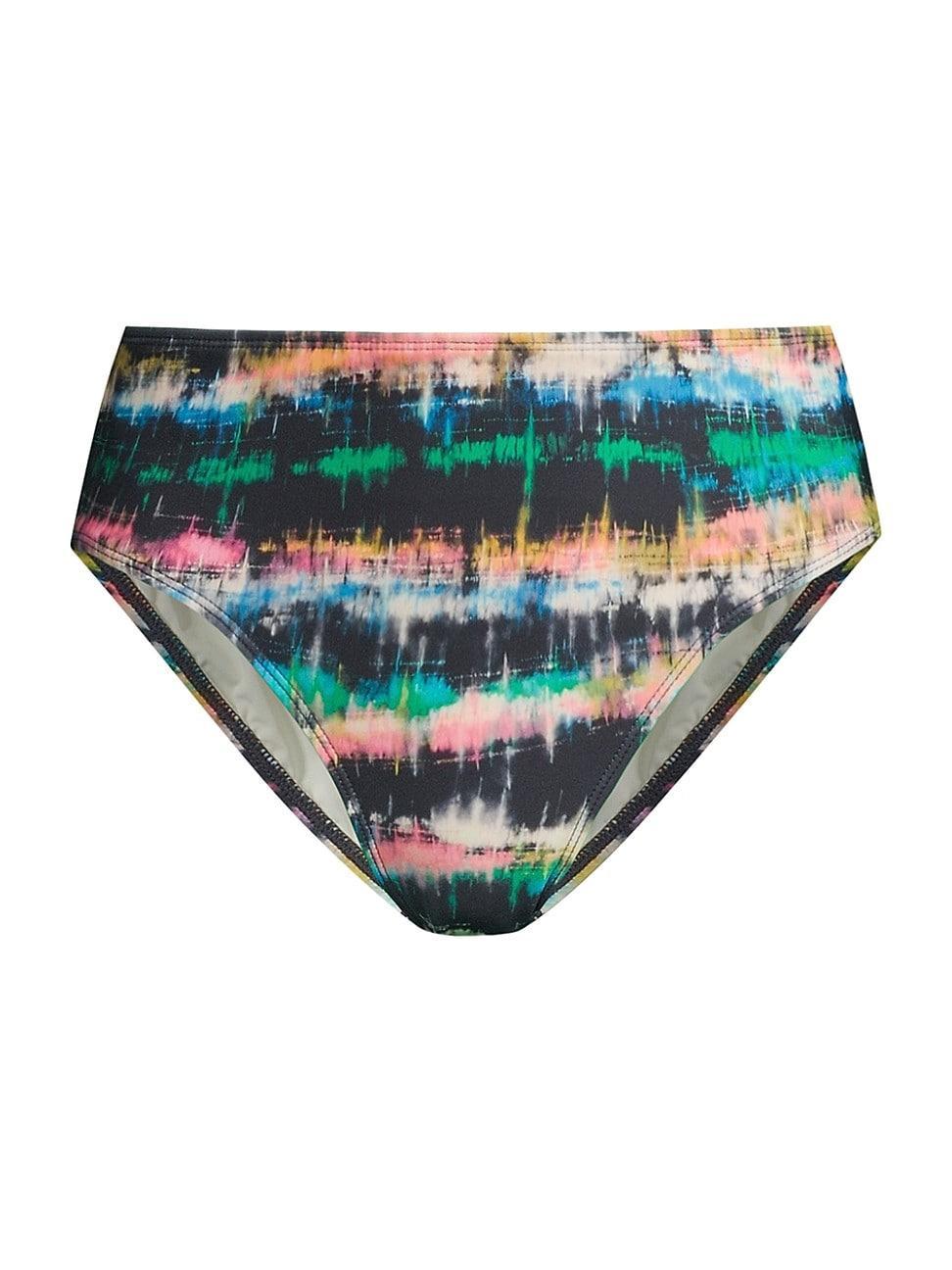 Womens Tie-Dye Mid-Rise Bikini Bottom Product Image