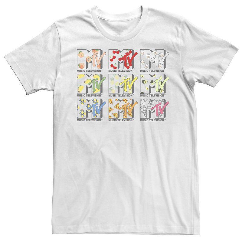 Mens MTV Food Grid Logo Short Sleeve Tee White Product Image