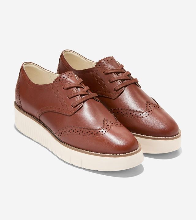 Cole Haan Womens Grand City Platform Oxford Shoes - Brown Size 6.5 Product Image