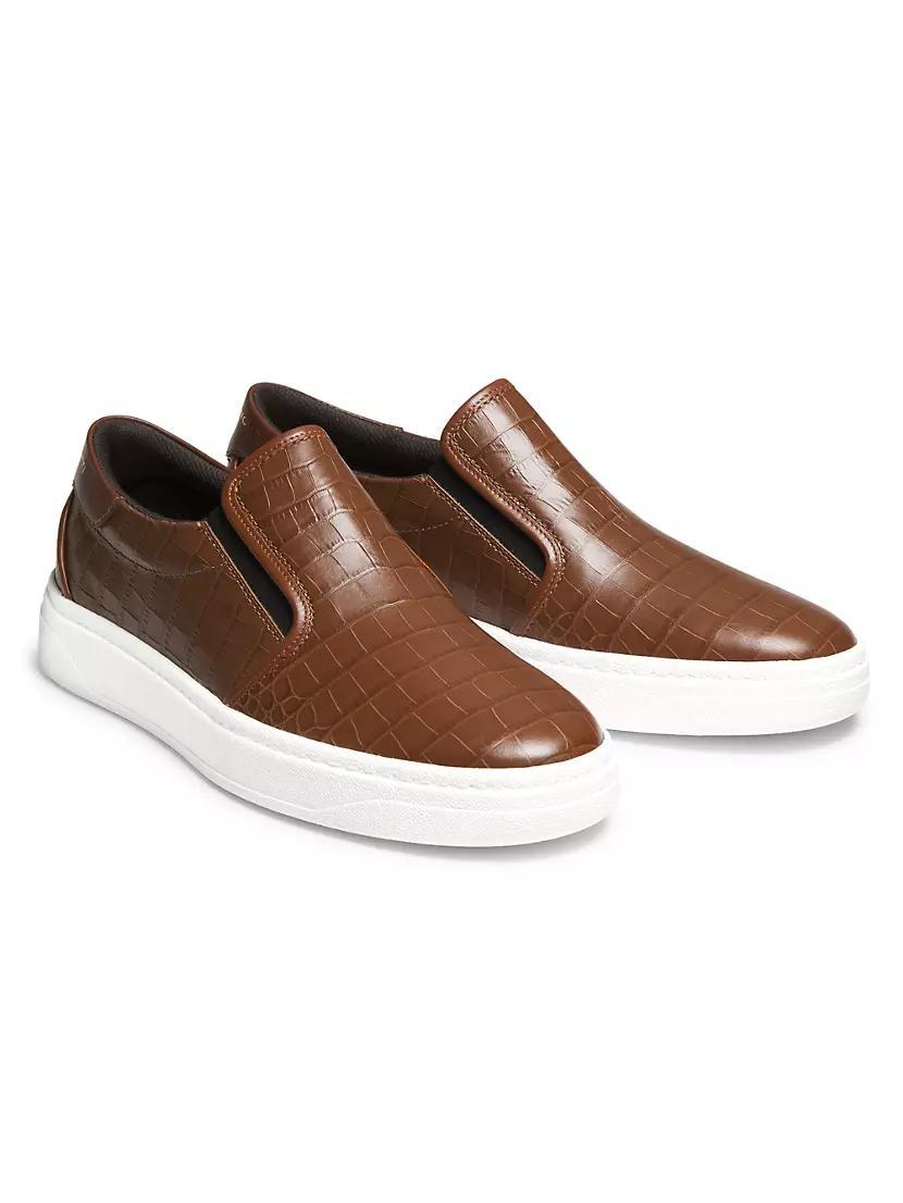 Embossed Leather Slip-On Sneakers Product Image