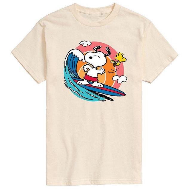 Mens Peanuts Snoopy Surf Tee Beige Product Image