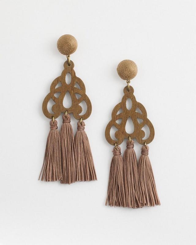 No Droopu2122 Neutral Fringe Earrings Product Image