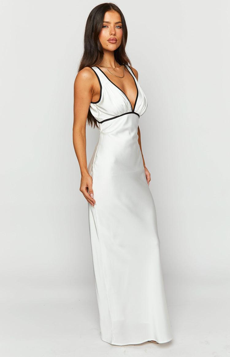 Rebel Rose Black And White Contrast Maxi Dress Product Image