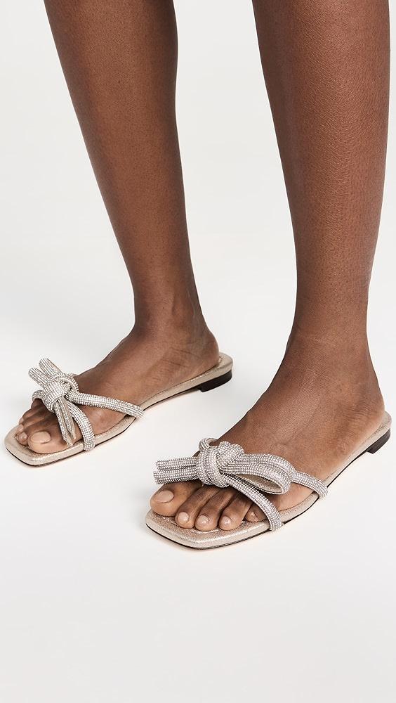 Loeffler Randall Hadley Leather Bow Flat Sandals | Shopbop Product Image