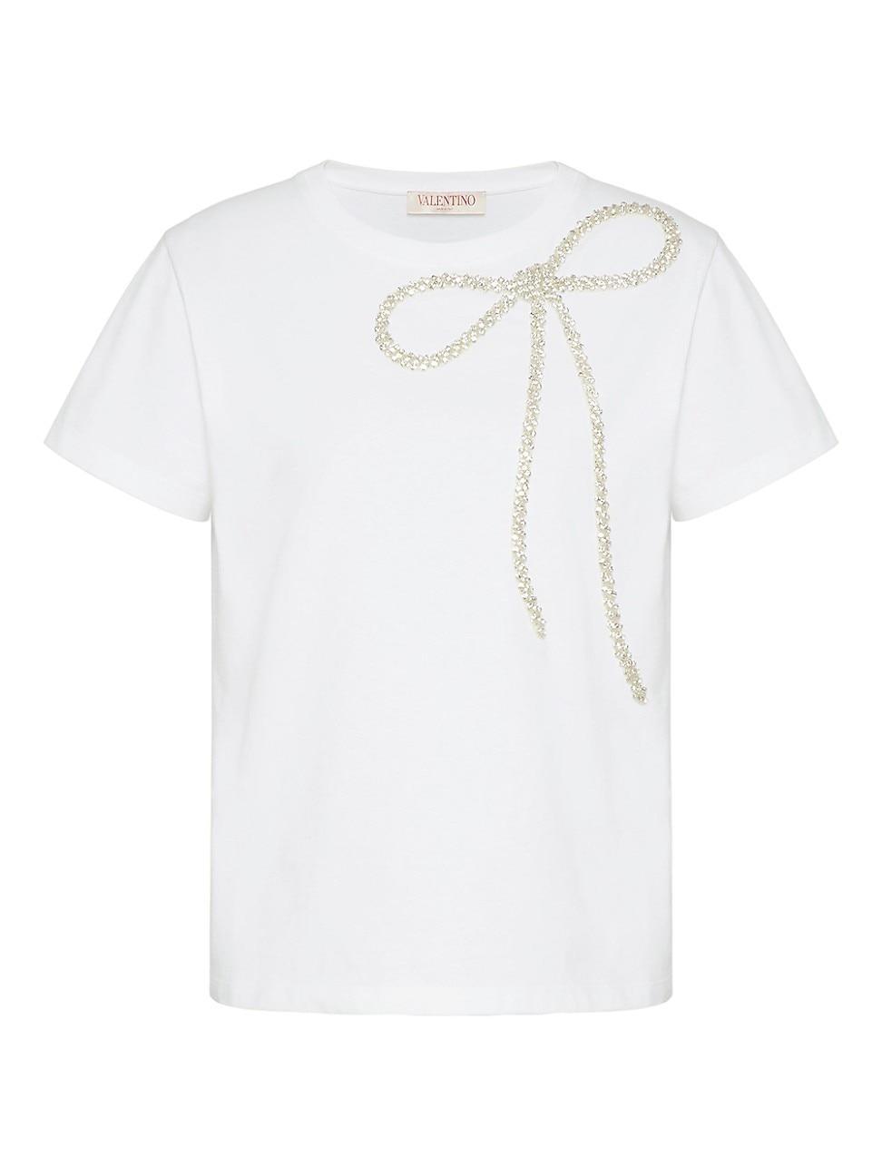 Womens Embroidered Jersey T-Shirt Product Image