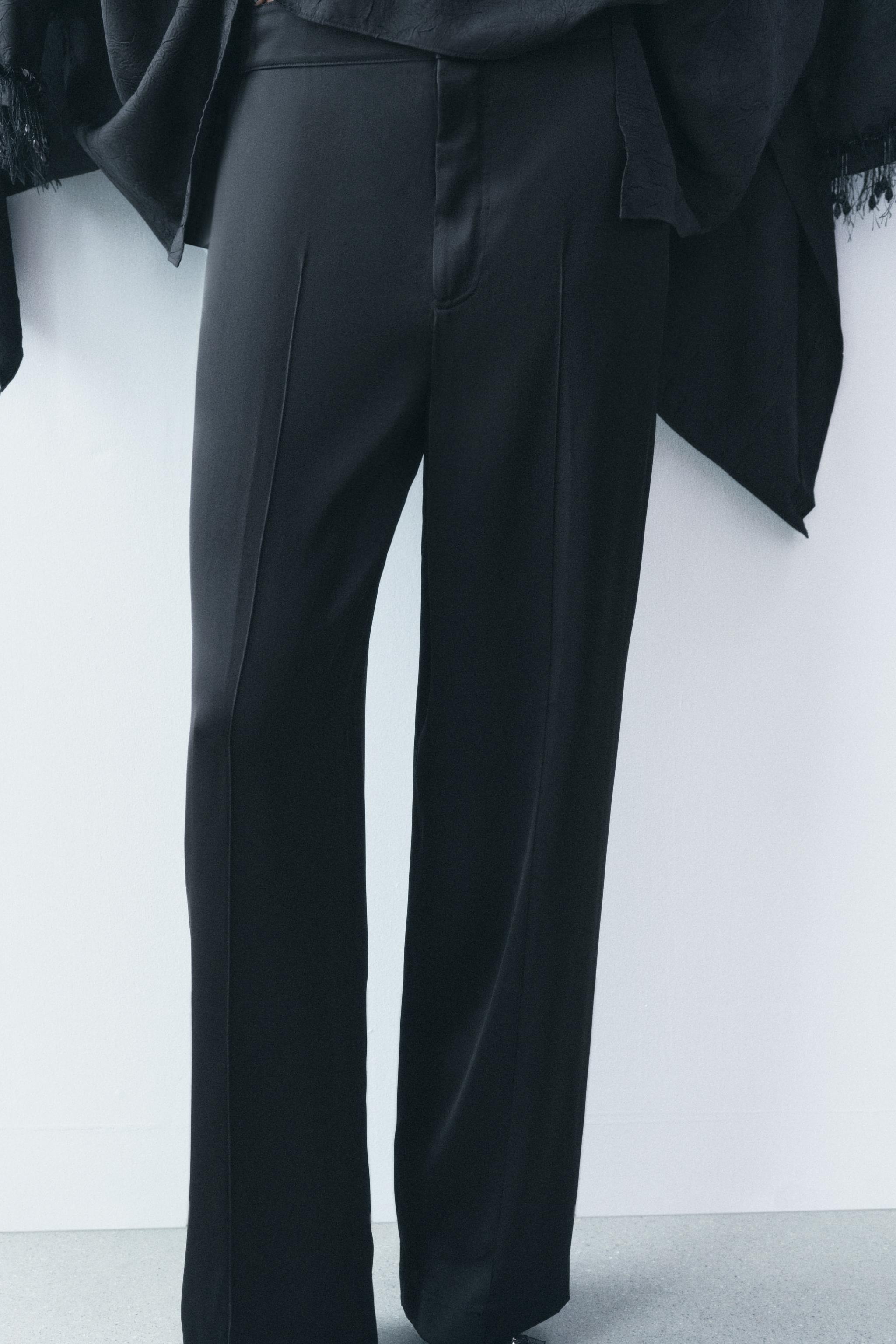 SATIN EFFECT STRAIGHT LEG PANTS ZW COLLECTION Product Image