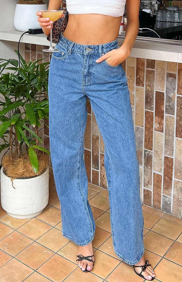 Calliope Mid Wash Mid Rise Slouchy Jeans product image