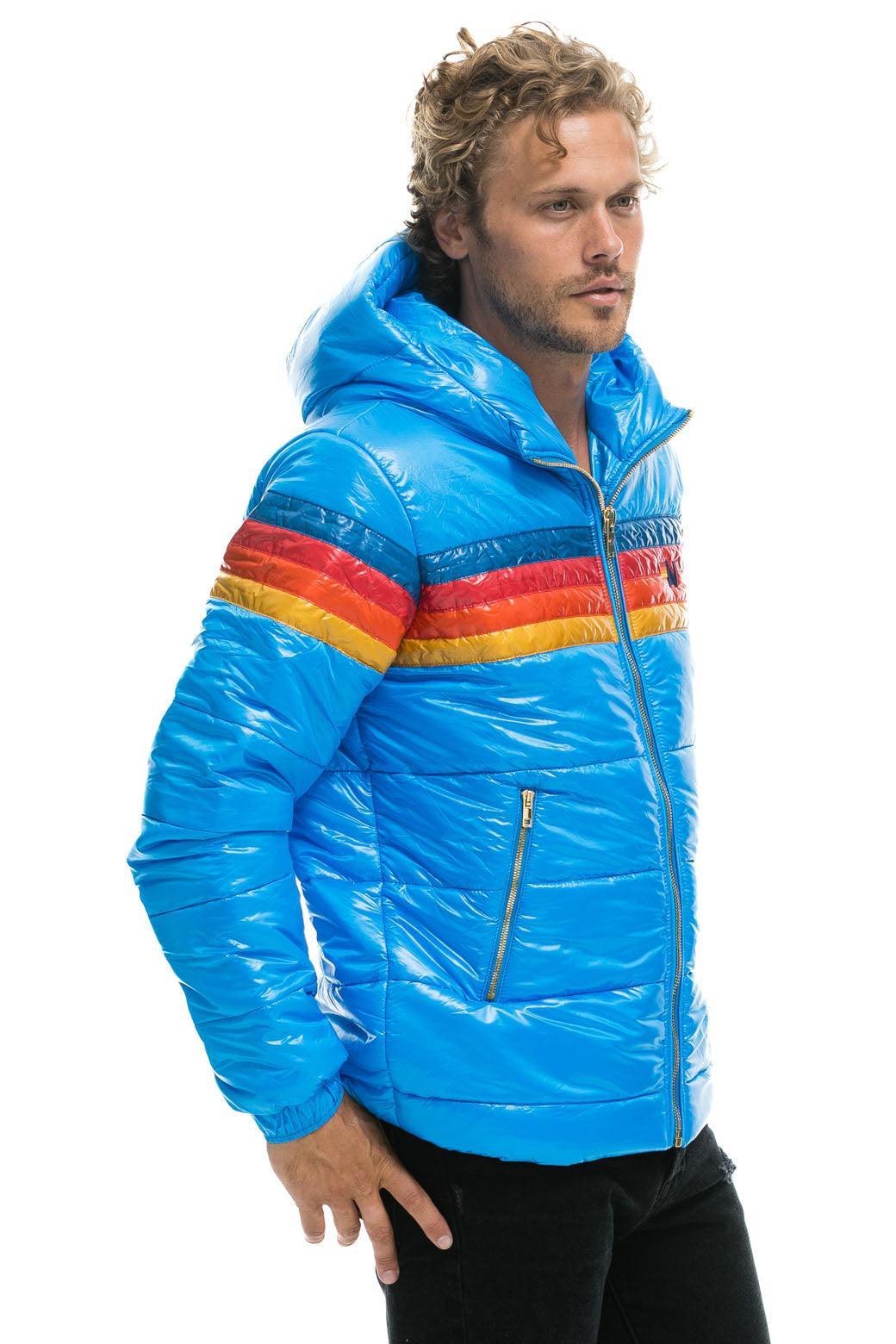 4 STRIPE LUXE TREKKER JACKET - GLOSSY BLUE Male Product Image