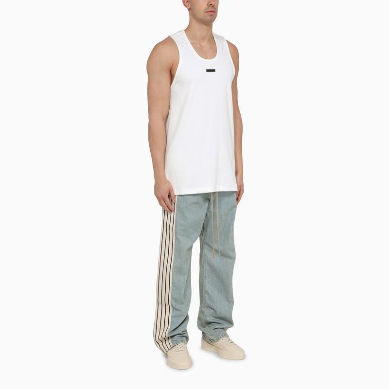 FEAR OF GOD Mens White Brand-patch Stretch-cotton Tank Top Product Image