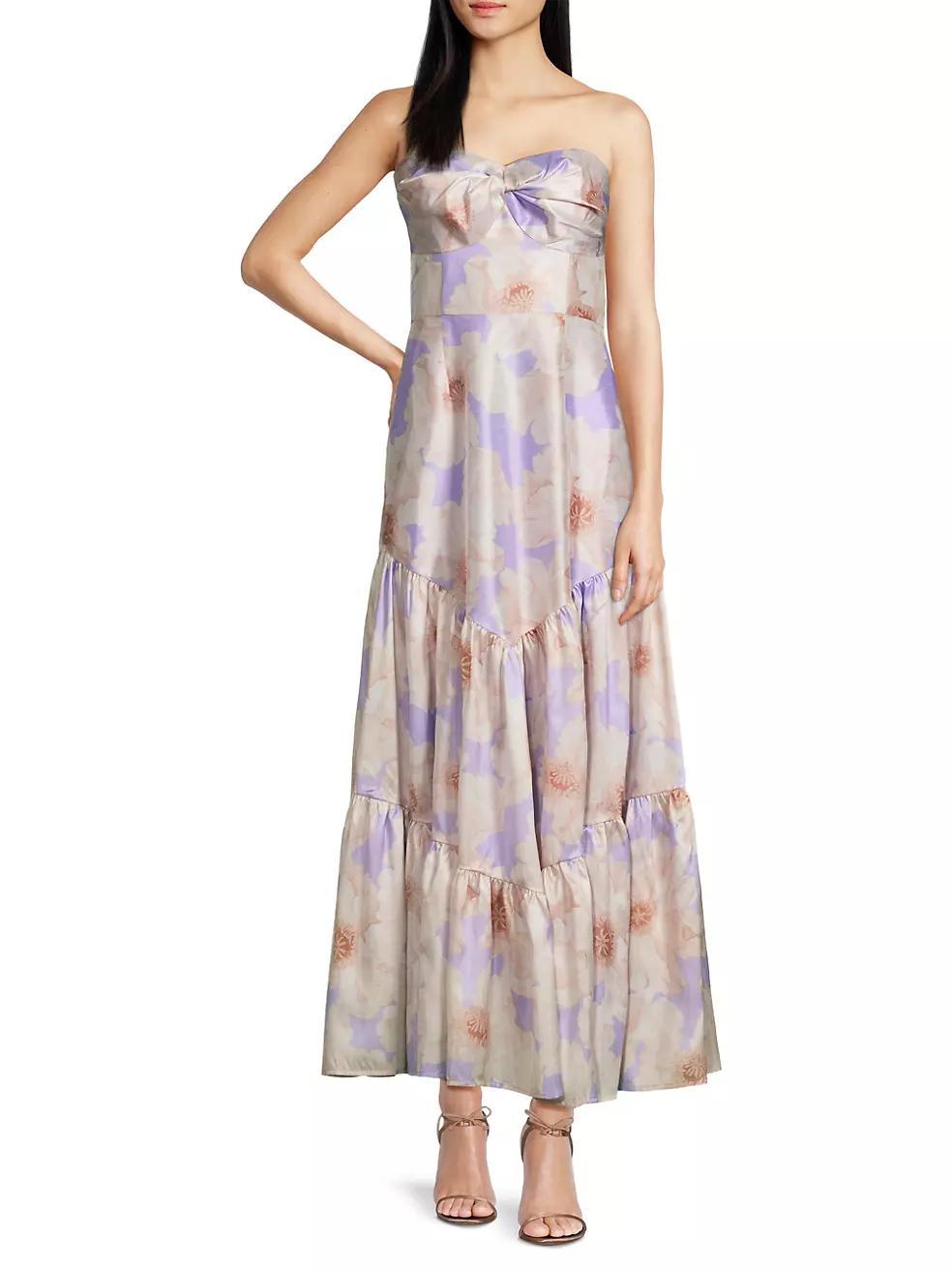 Rosewood Floral Strapless Gown Product Image