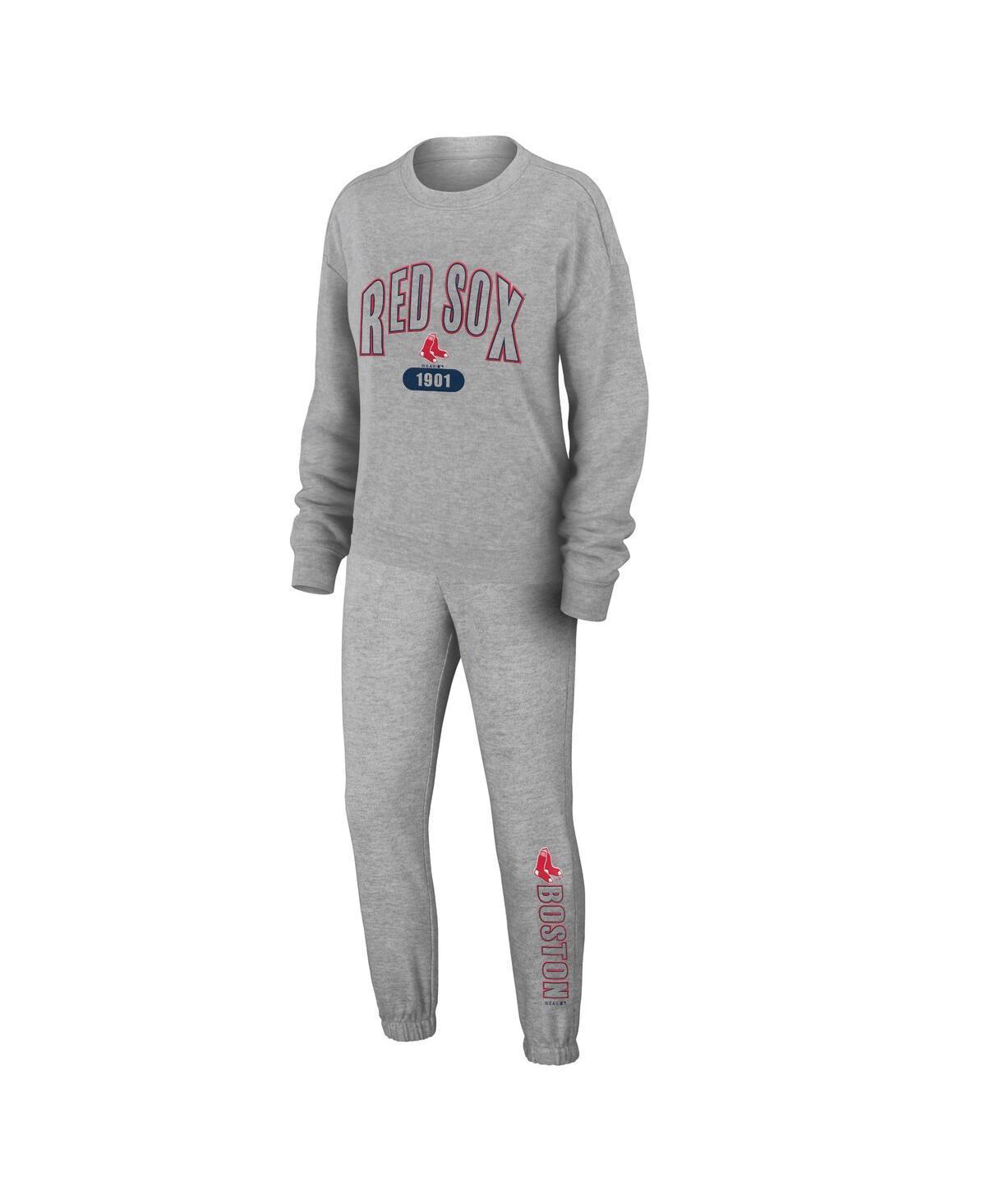 Womens Wear by Erin Andrews Gray New York Yankees Knitted T-shirt and Pants Lounge Set Product Image