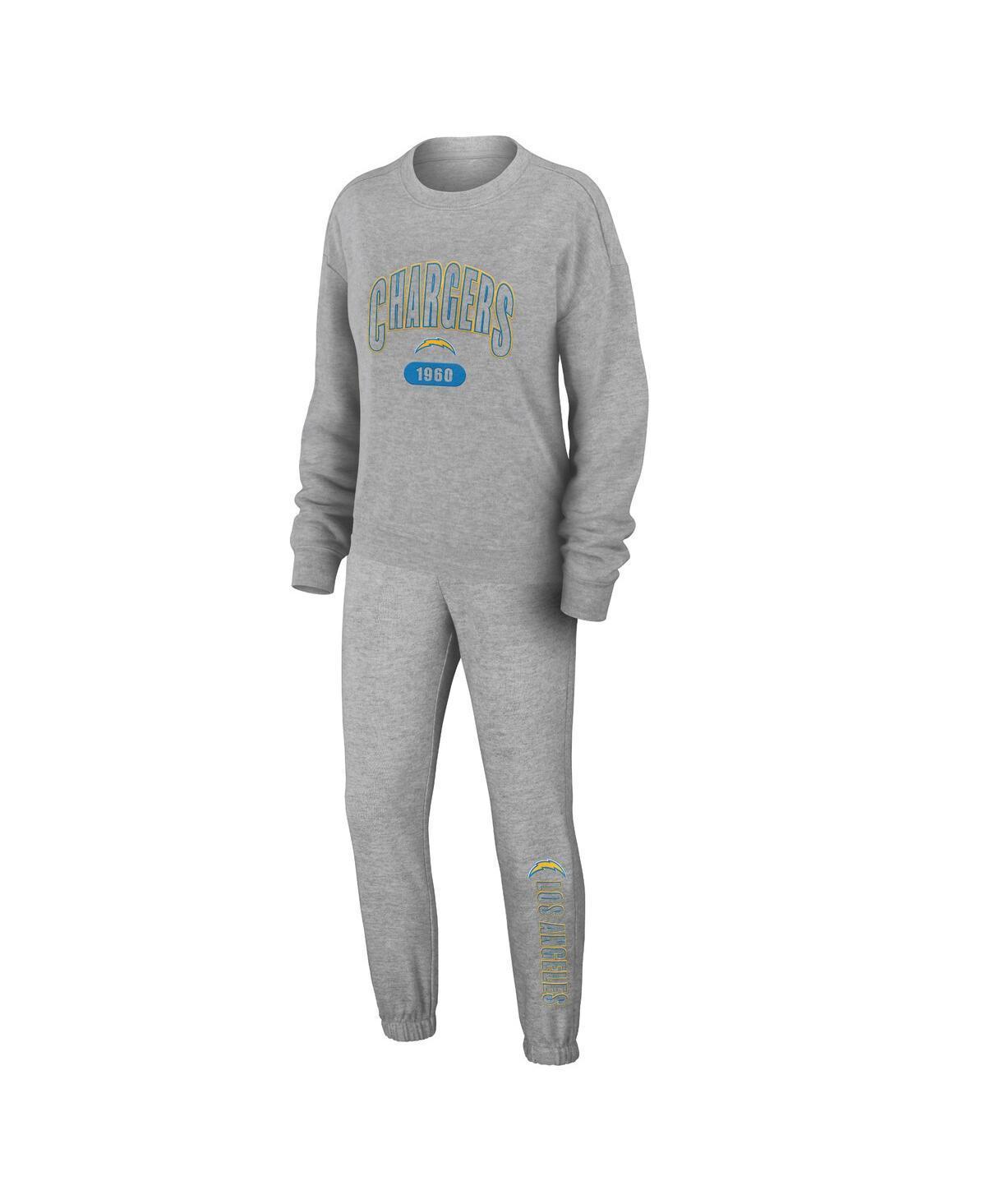 Womens Wear by Erin Andrews Gray New York Yankees Knitted T-shirt and Pants Lounge Set Product Image