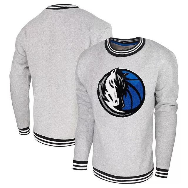 Mens Stadium Essentials Heather Gray Dallas Mavericks Club Level Pullover Sweatshirt Product Image