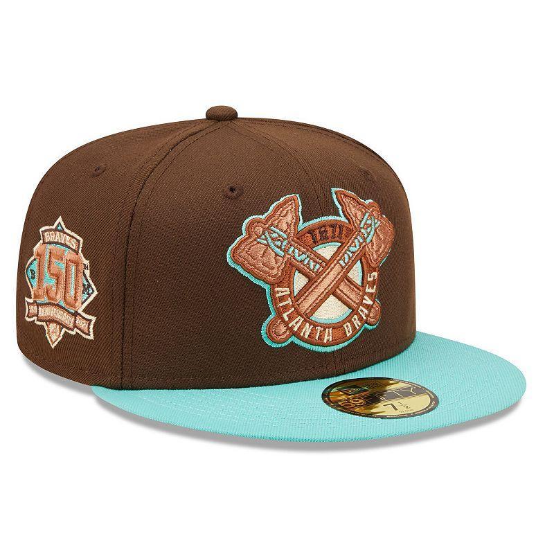 Mens New Era Brown Atlanta Braves 150th Anniversary Walnut Mint 59FIFTY Fitted Hat - Brown Product Image