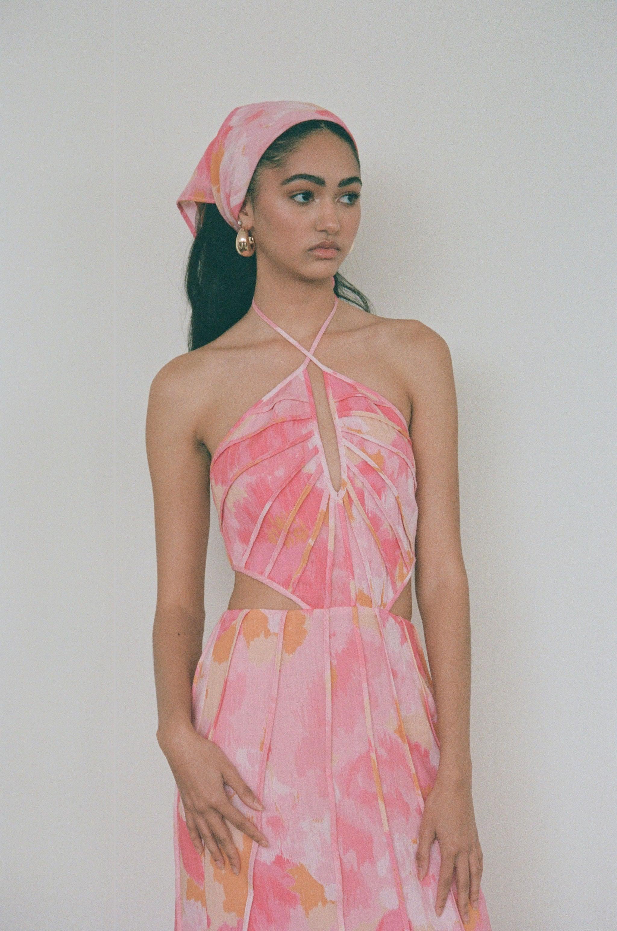 Tallulah Midi Dress - Pink Gerbera Product Image