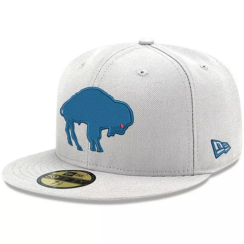 Men's New Era White Buffalo Bills Omaha Historic Logo 59FIFTY Fitted Hat Product Image