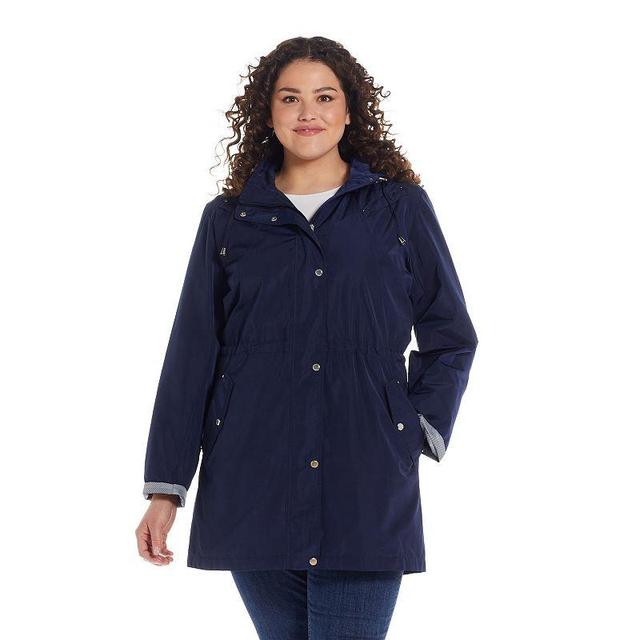 Womens Weathercast Hooded Anorak Jacket Blue Product Image