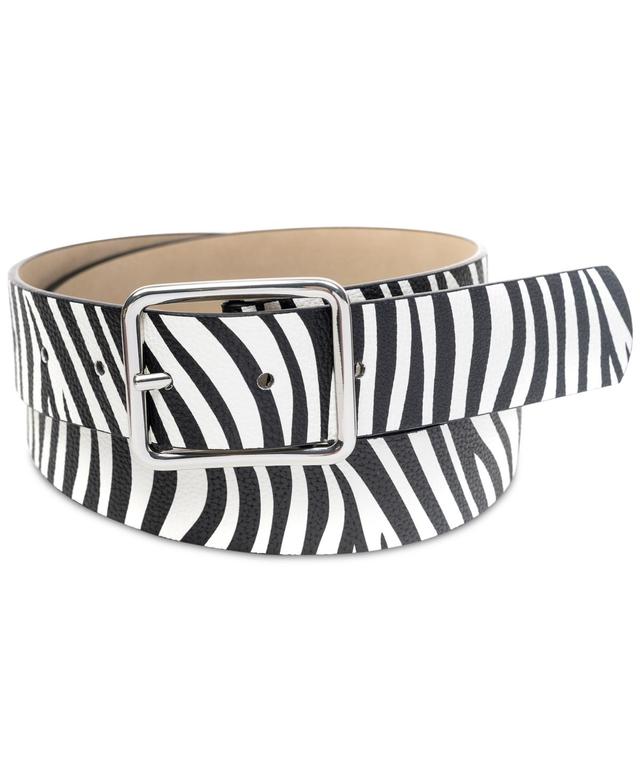 I.n.c. International Concepts Womens Zebra-Print Faux-Leather Belt, Created for Macys Product Image