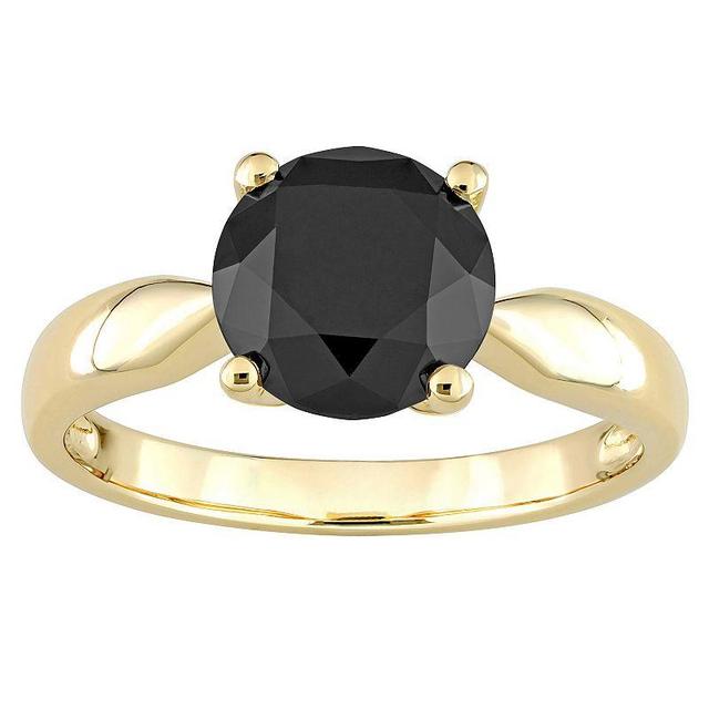 Stella Grace 10k Gold 2 Carat T.W. Round Black Diamond Solitaire Engagement Ring, Womens Product Image