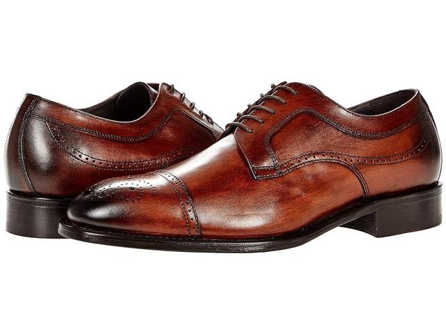 Johnston  Murphy Collection Mens Ellsworth Brogue Cap Toe Leather Oxfords Product Image