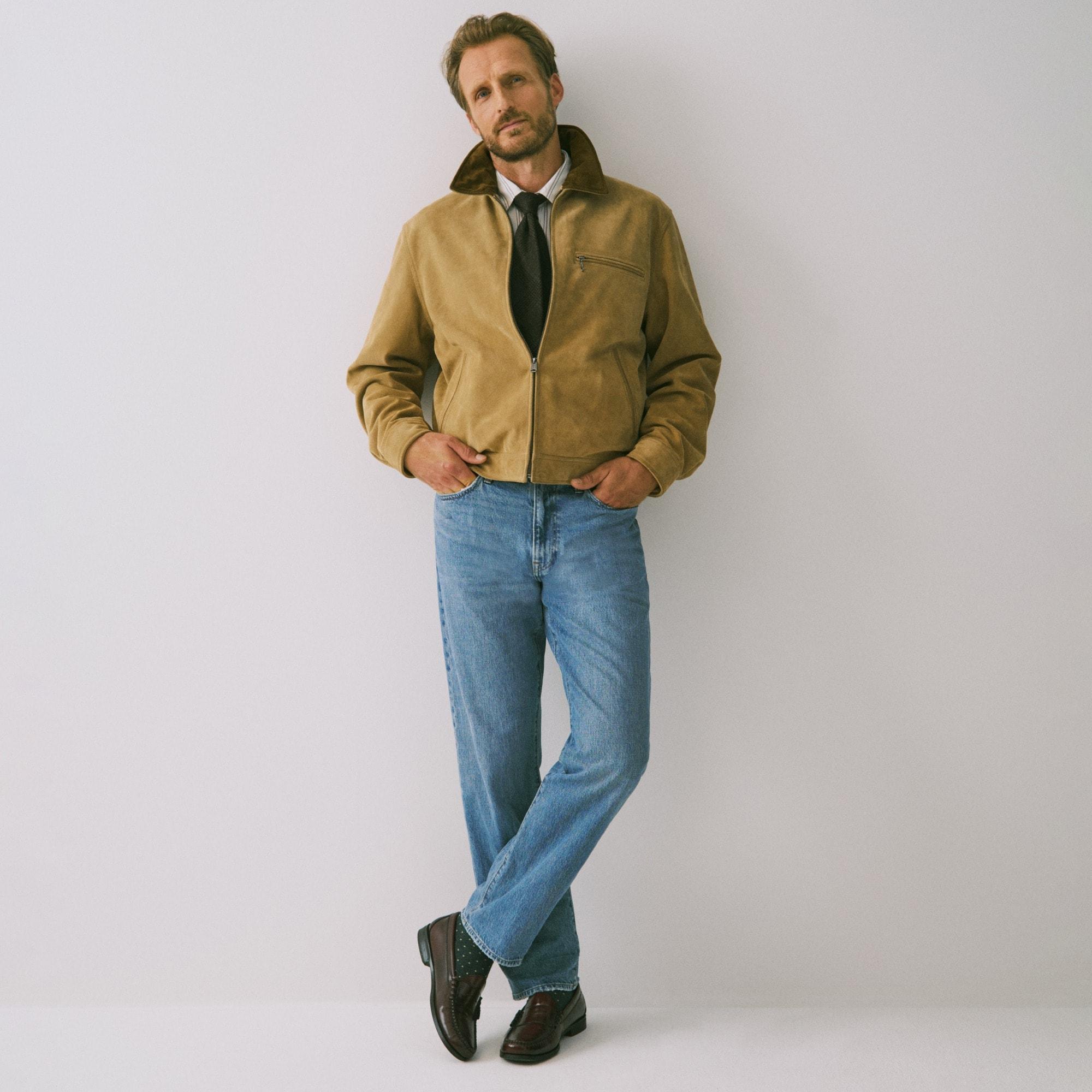 Limited-edition Wallace & Barnes work jacket in Italian suede Product Image