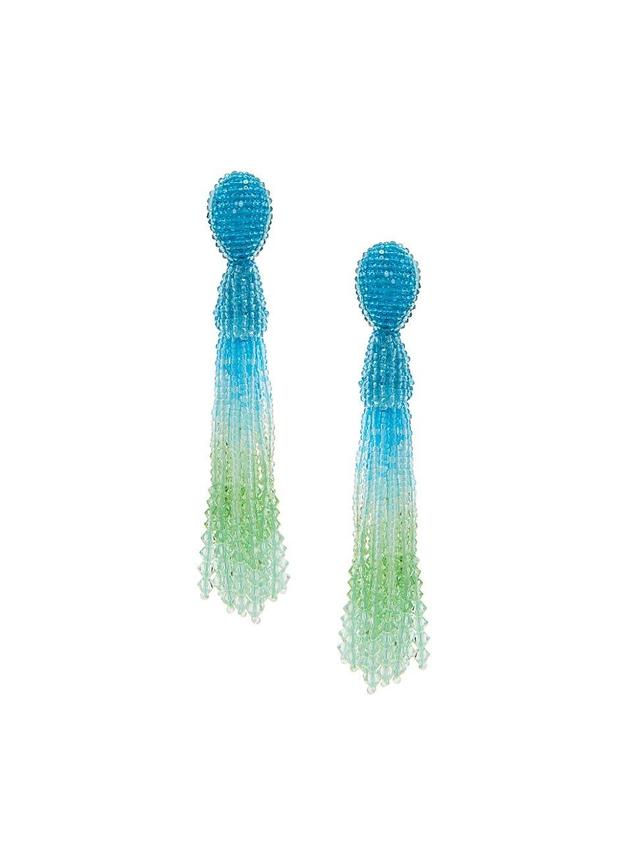 Womens Ombr Beaded Tassel Earrings Product Image