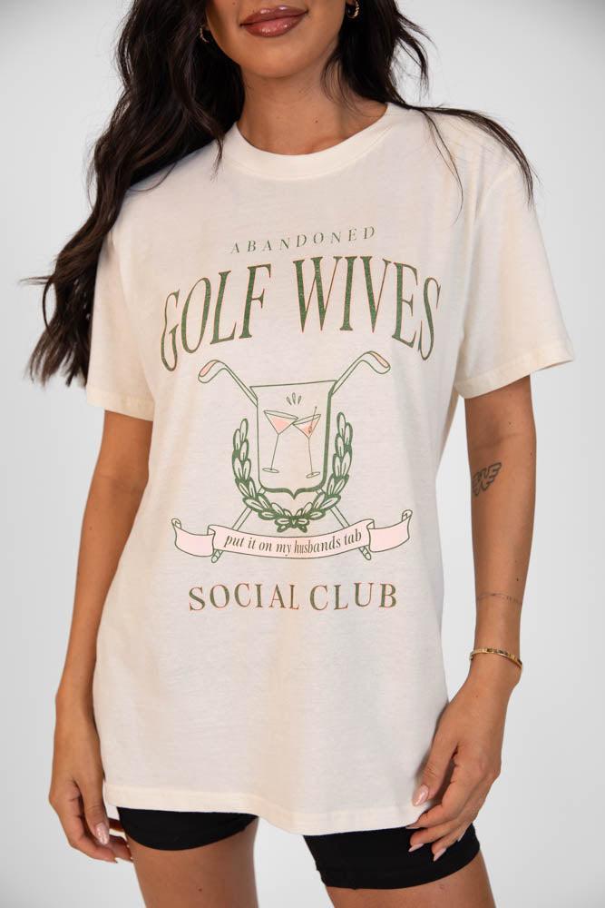 Golf Wives Cream Oversized Graphic Tee Product Image