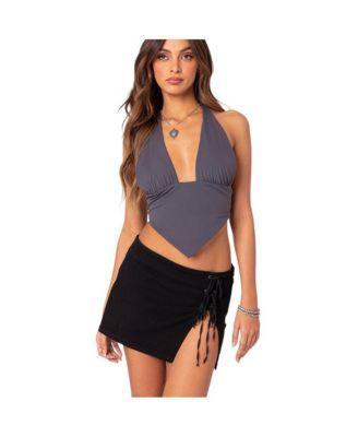 Edikted Womens Open Back Triangle Halter Top Product Image