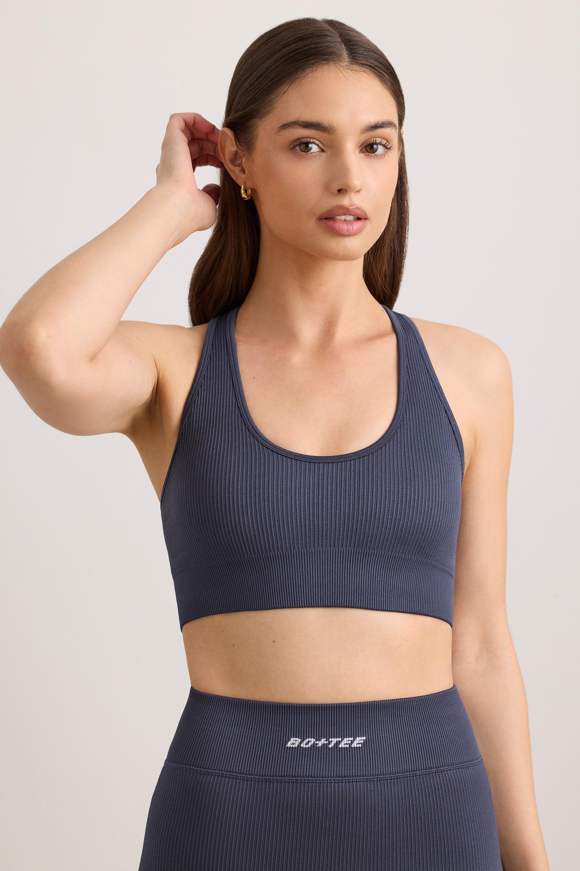 FlexiRib Wide Strap Sports Bra in Slate Female Product Image