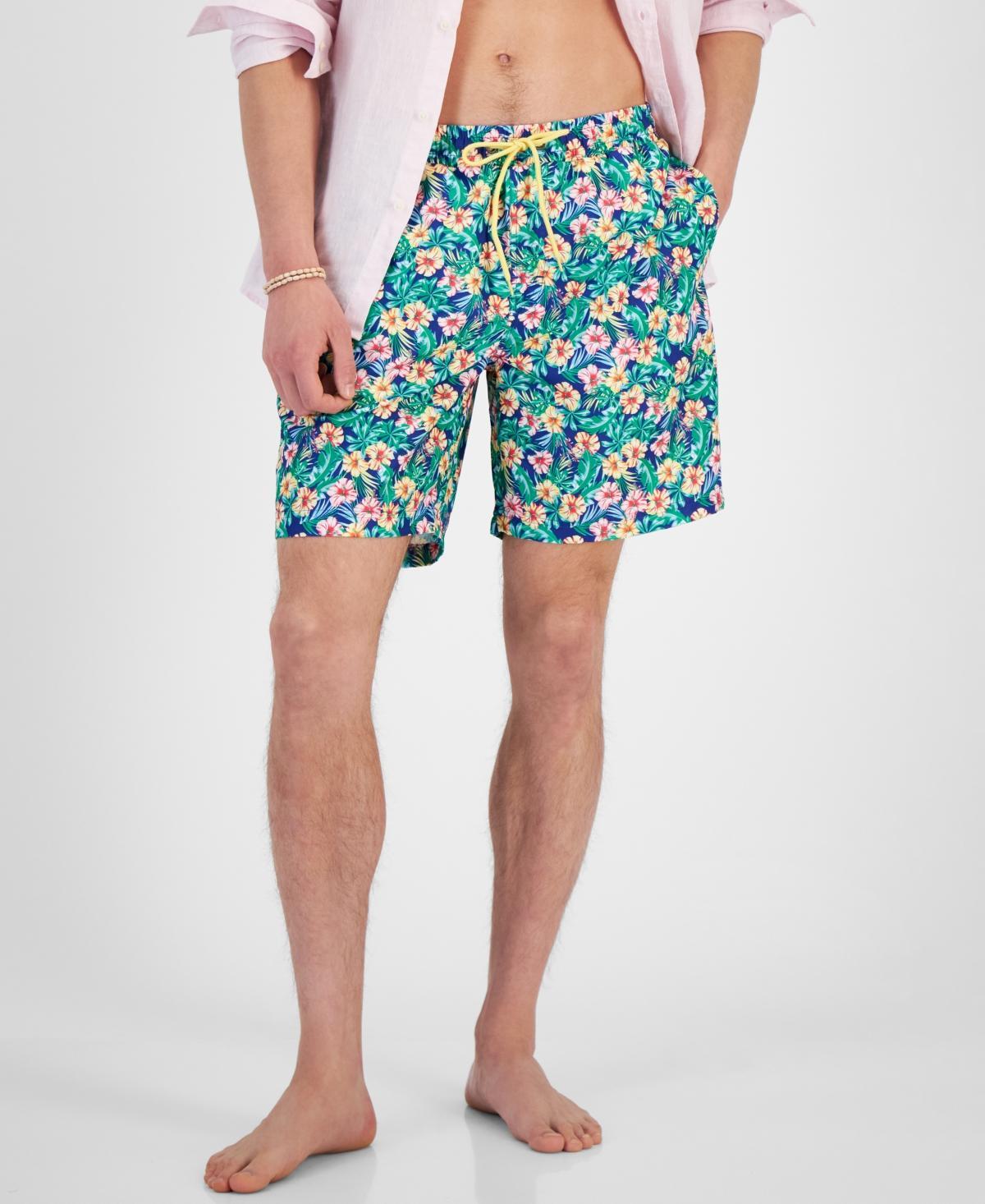 Club Room Mens Libra Quick-Dry Floral 7 Swim Trunks, Created for Macys Product Image