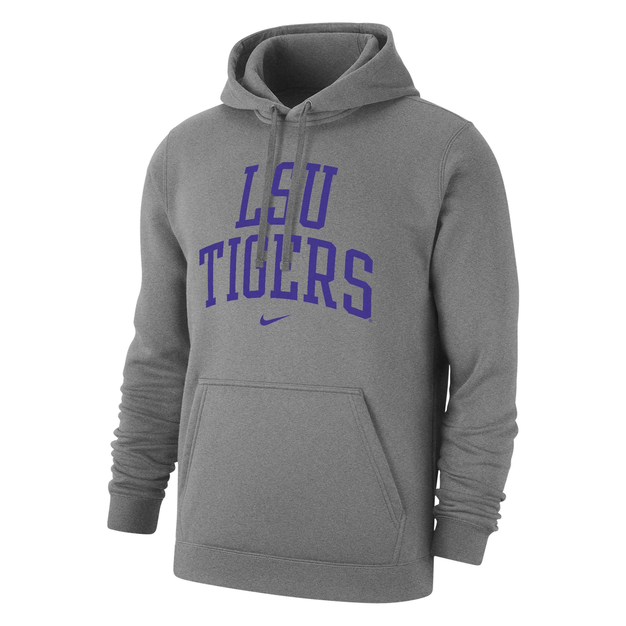 LSU Club Fleece Nike Men's College Pullover Hoodie Product Image