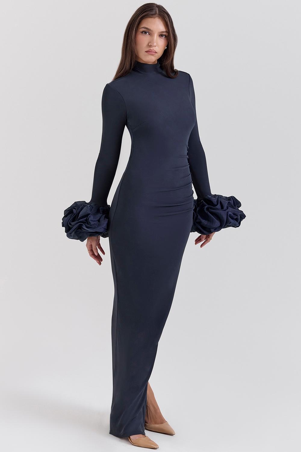 Fabienne Midnight Ruffle Sleeve Maxi Dress Product Image